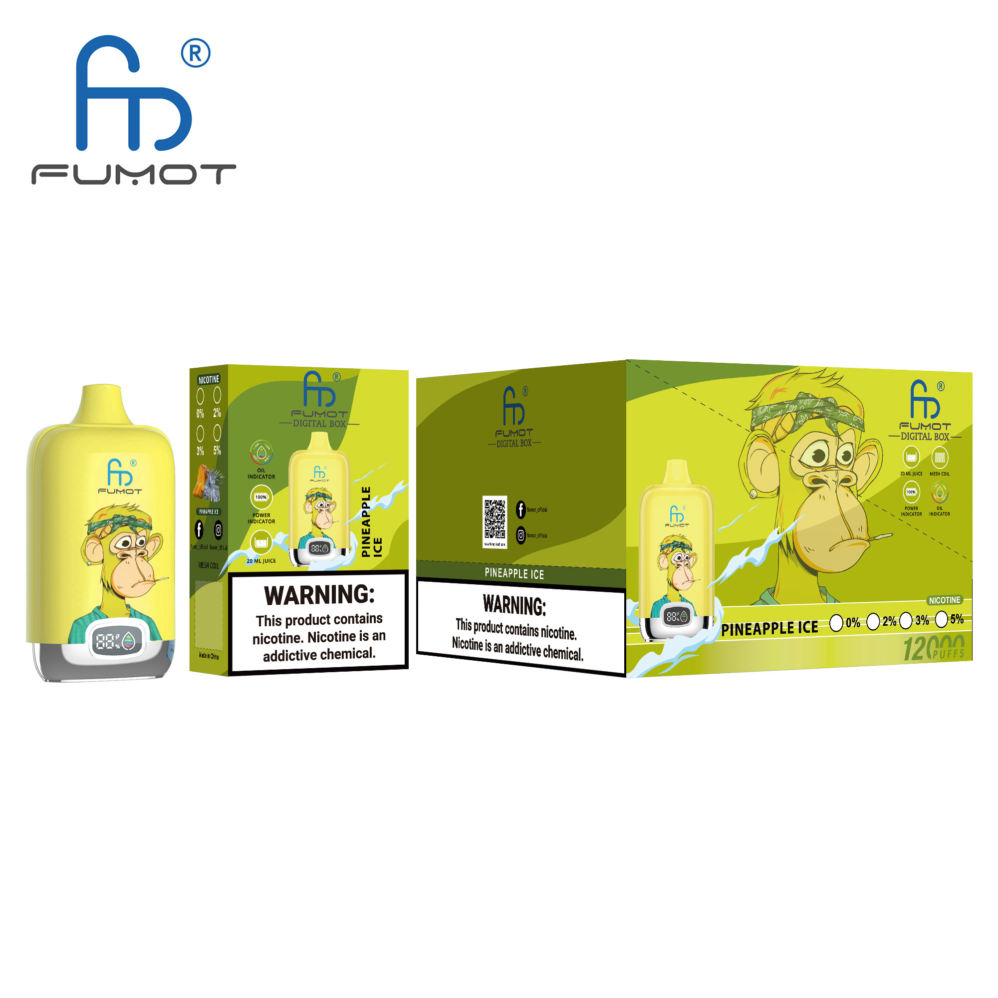 RandM Digital Box 12000 Pineapple Ice Einweg-Vape