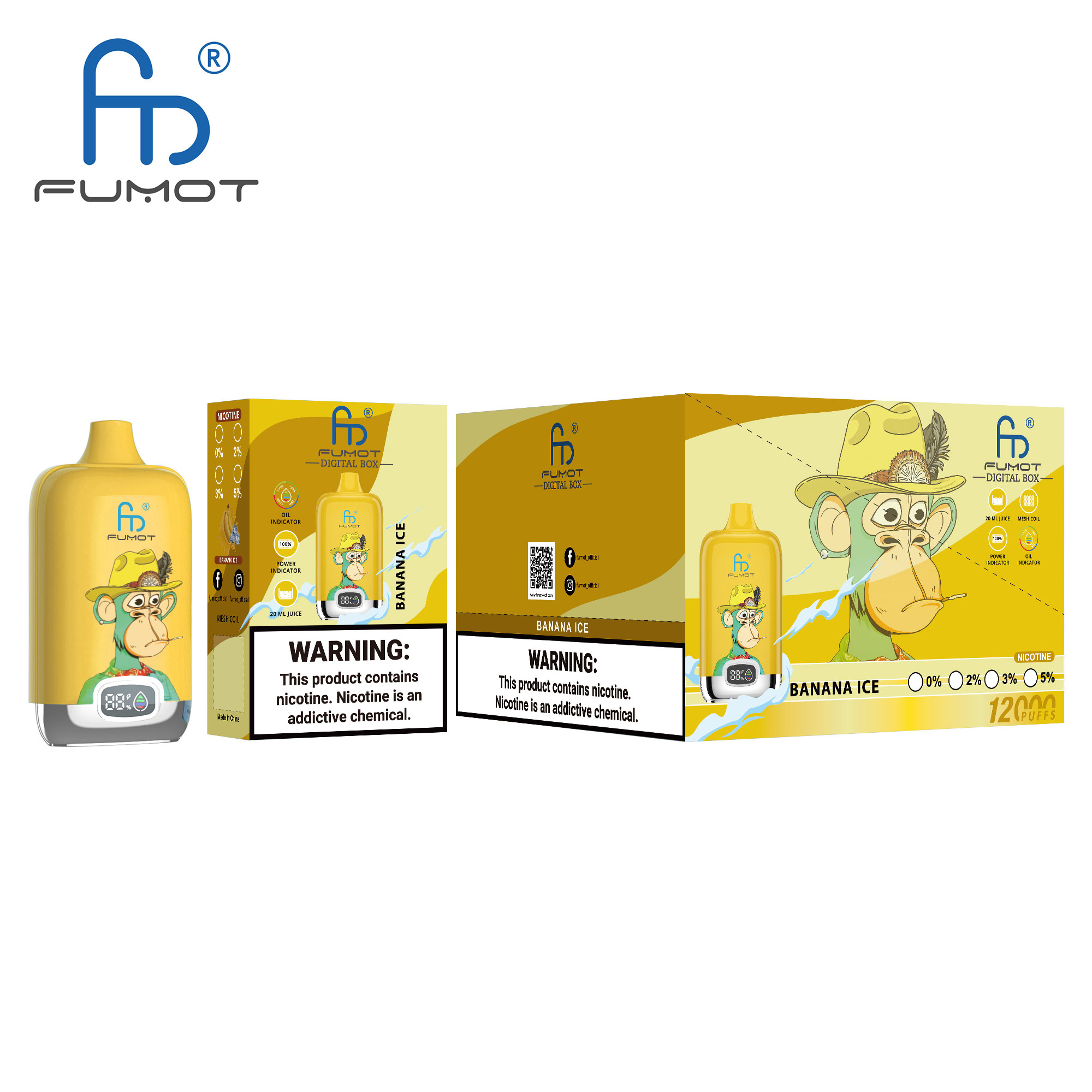 RandM Digital Box 12000 Banana Ice Einweg E-Zigarette