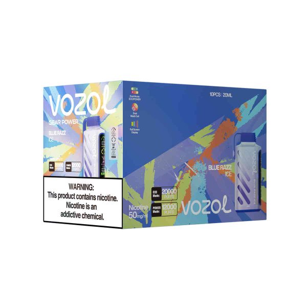 Vozol Gear Power 20000 Blue Razz Ice – Bild 3