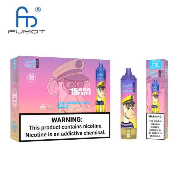 RandM Tornado 15000 Peach Blueberry Candy - Imagen 4