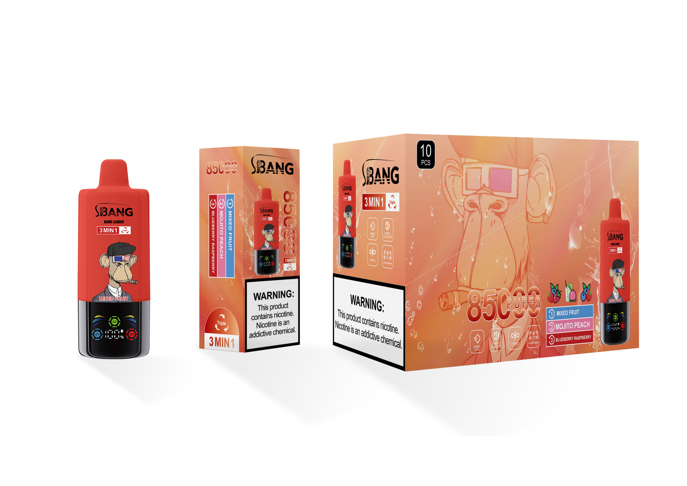 Bang Leader 85000 Mixed Fruit/Mojito Peach/Blueberry Raspberry