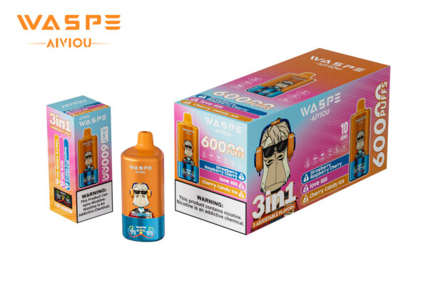 WASPE AIVIOU 60000 Strawberry Raspberry Cherry/Love 666/Cherry Candy Ice - Kép 3