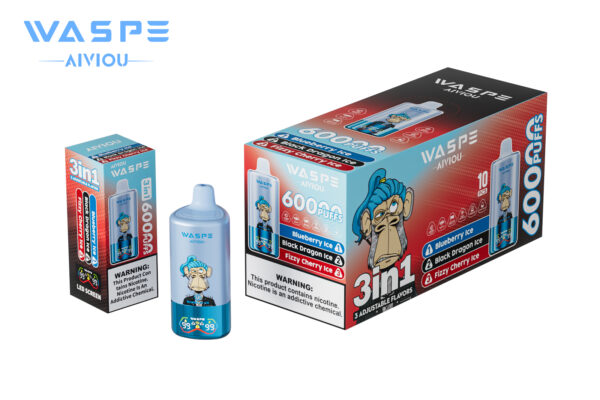 WASPE AIVIOU 60000 Blueberry Ice/Black Dragon Ice/Fizzy Cherry Ice – Bild 3