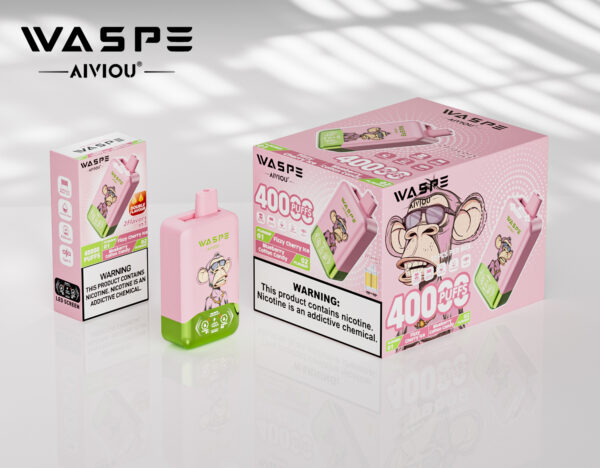 WASPE AIVIOU 40000 Fizzy Cherry Ice/Blueberry Cotton Candy - obrazek 3