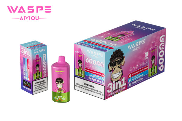 WASPE AIVIOU 60000 Strawberry Watermelon/Strawberry Raspberry Candy/Grape Ice – Bild 3