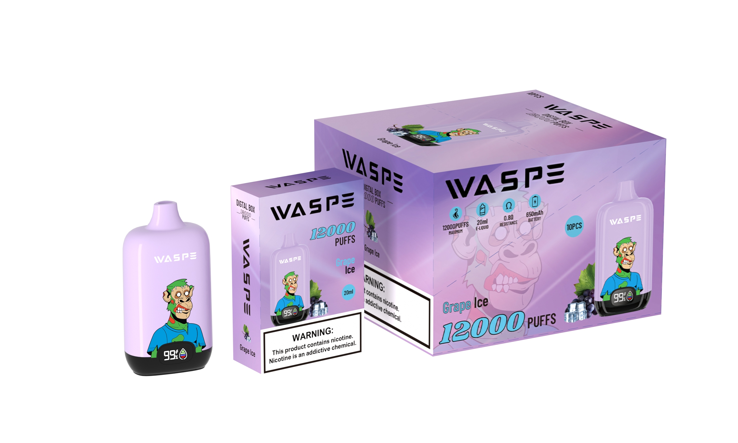 WASPE 12000 Digital Box Grape Ice