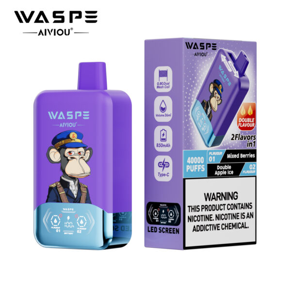 WASPE AIVIOU 40000 Mixed Berries/Double Apple Ice - Billede 2