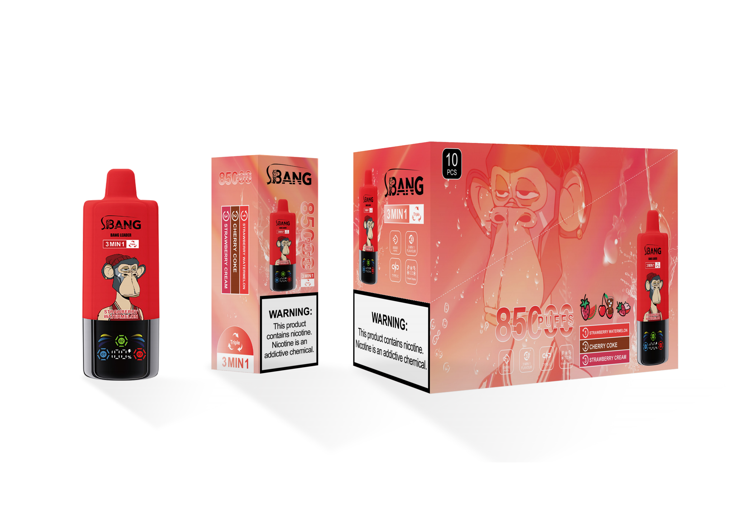 Bang Leader 85000 Strawberry Watermelon/Cherry Coke/Strawberry Cream