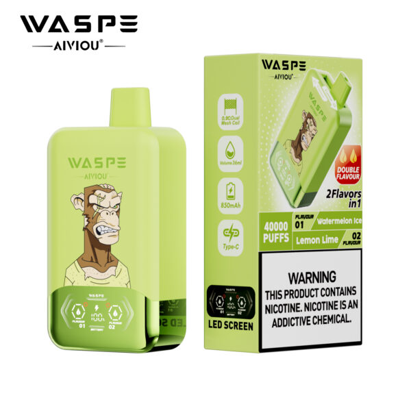 WASPE AIVIOU 40000 Watermelon Ice/Lemon Lime - Billede 2
