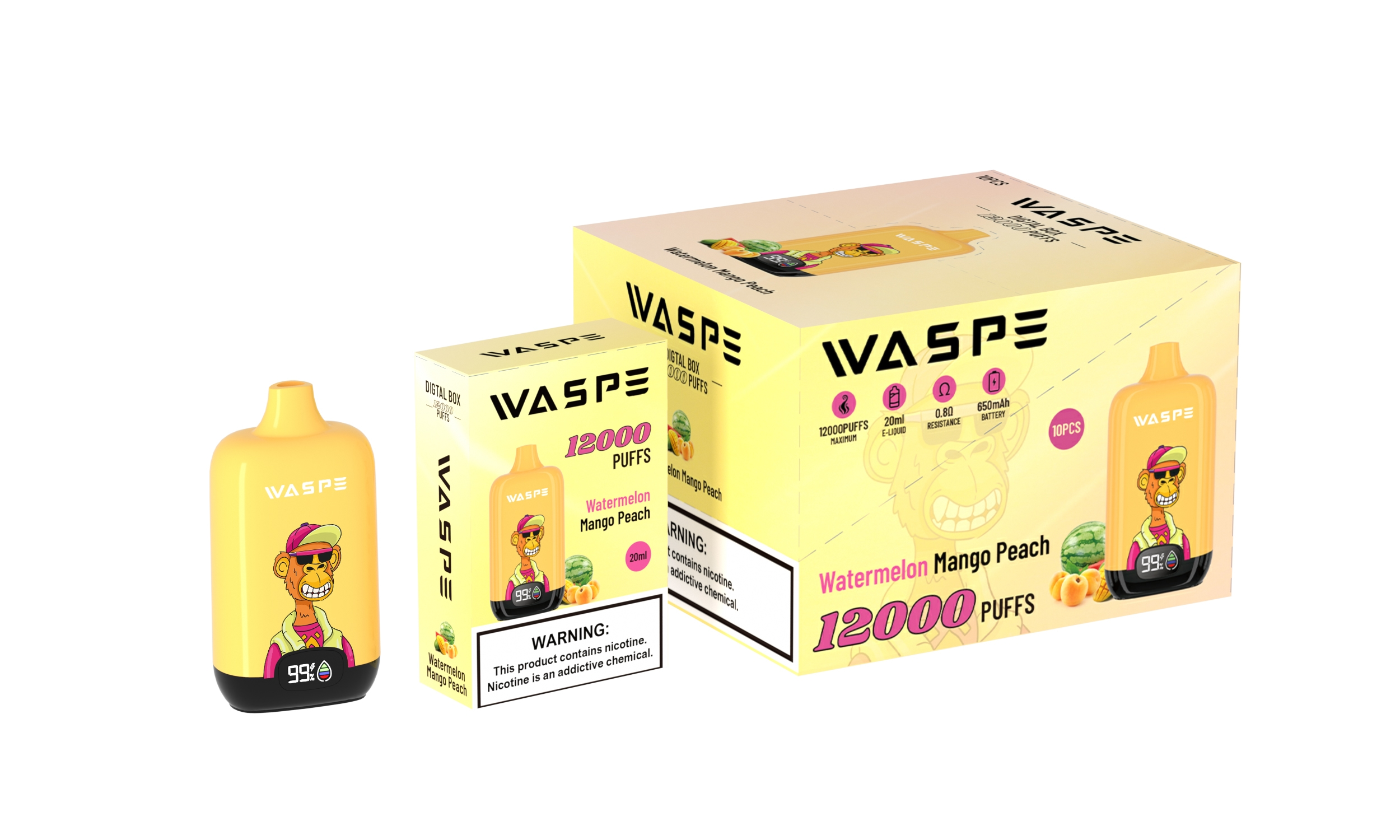 WASPE 12000 Digital Box Watermelon Mango Peach