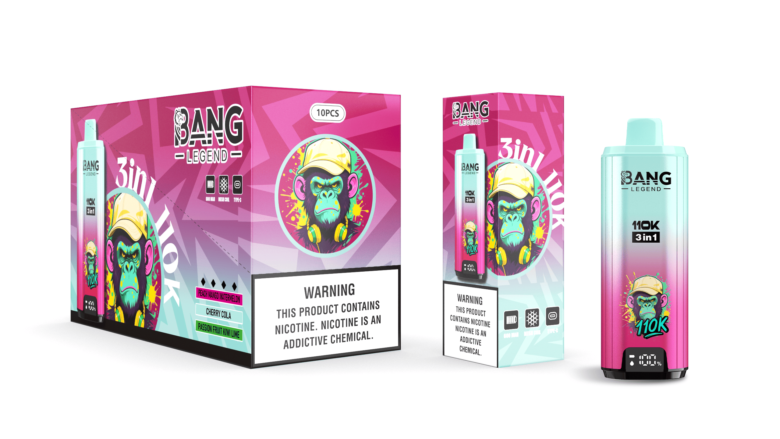Bang Legend 110k peach mango watermelon/cherry cola/passion fruit kiwi lime