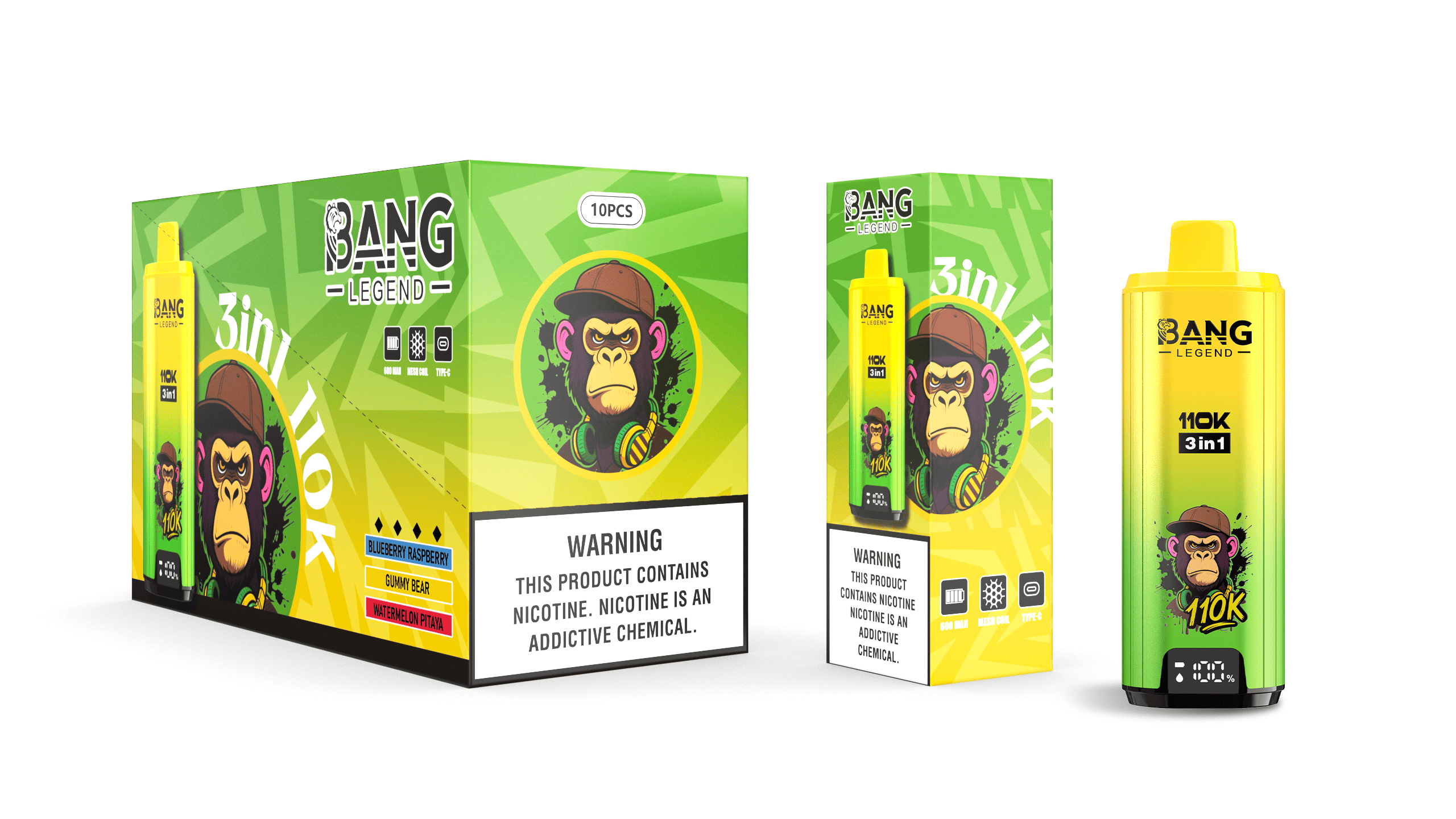 Bang Legend 110k blueberry raspberry/gummy bear/watermelon pitaya