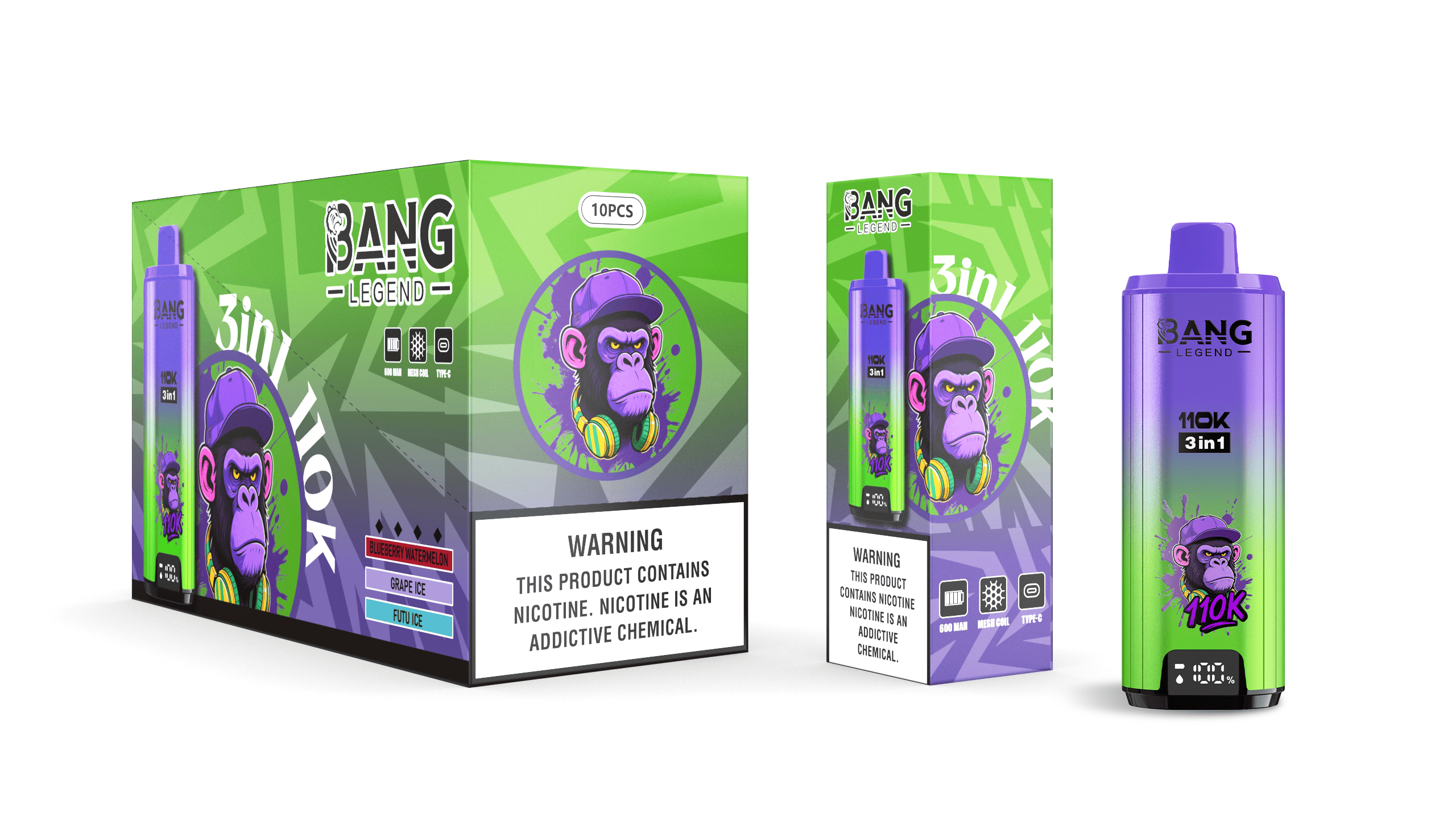 Bang Legend 110k blueberry watermelon/grape ice/fuji ice