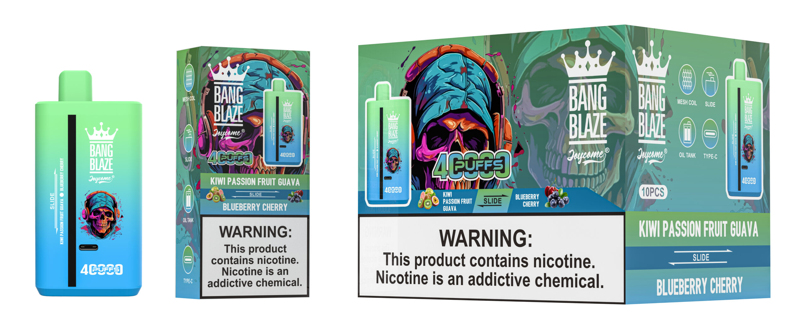 Bang Blaze 40000 Kiwi Passion Fruit Guava/Blueberry Cherry