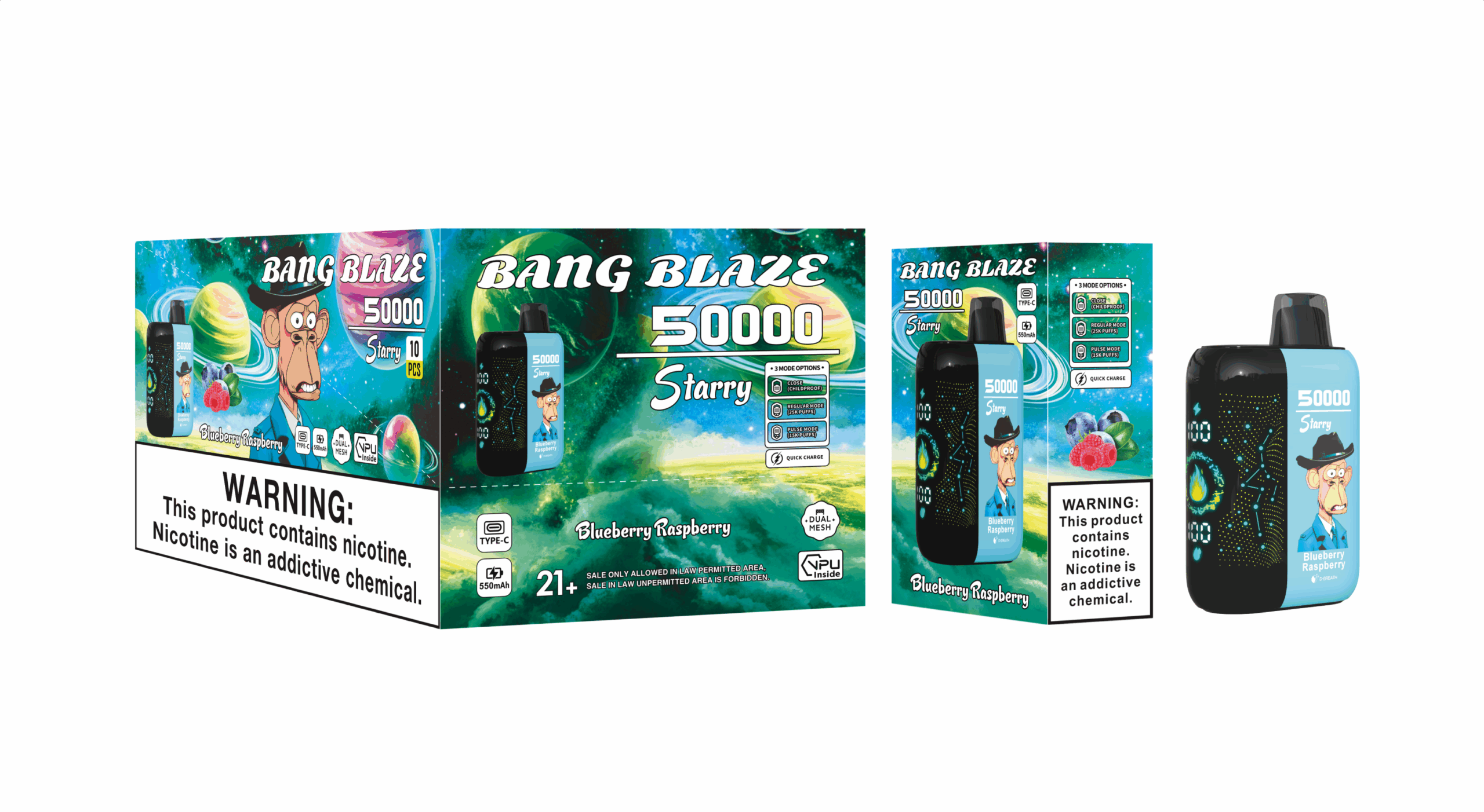 Bang Blaze 50000 Blueberry Raspberry – Bild 2