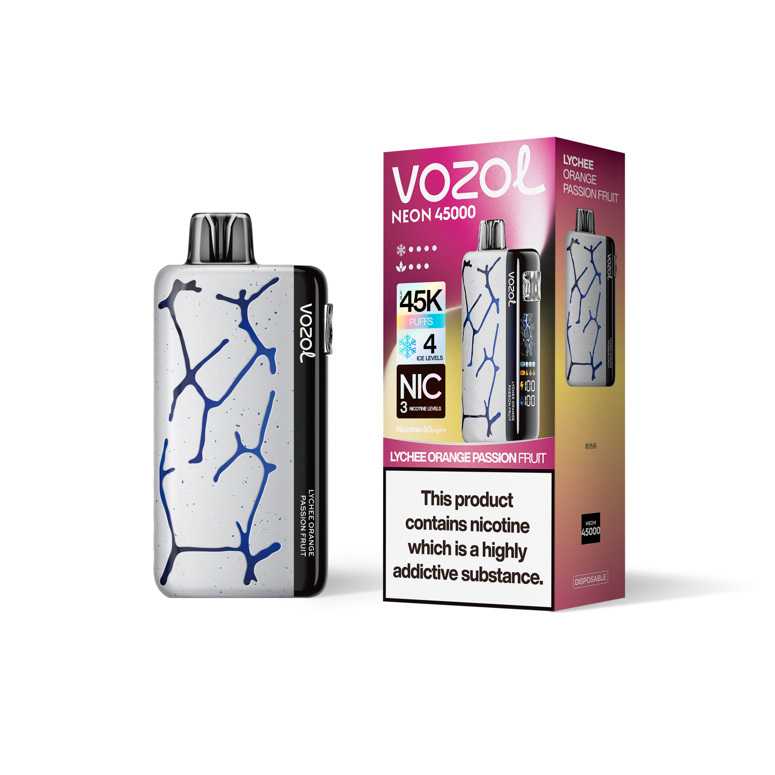 Vozol Neon 45000 Lychee Orange Passion Fruit