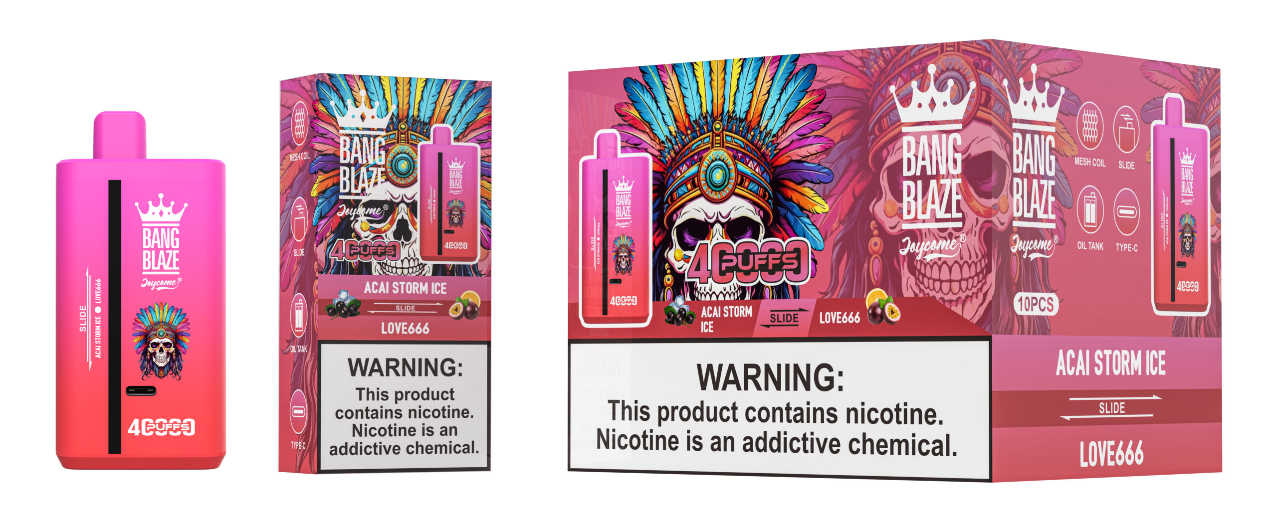 Bang Blaze 40000 Acai Storm Ice/Love666