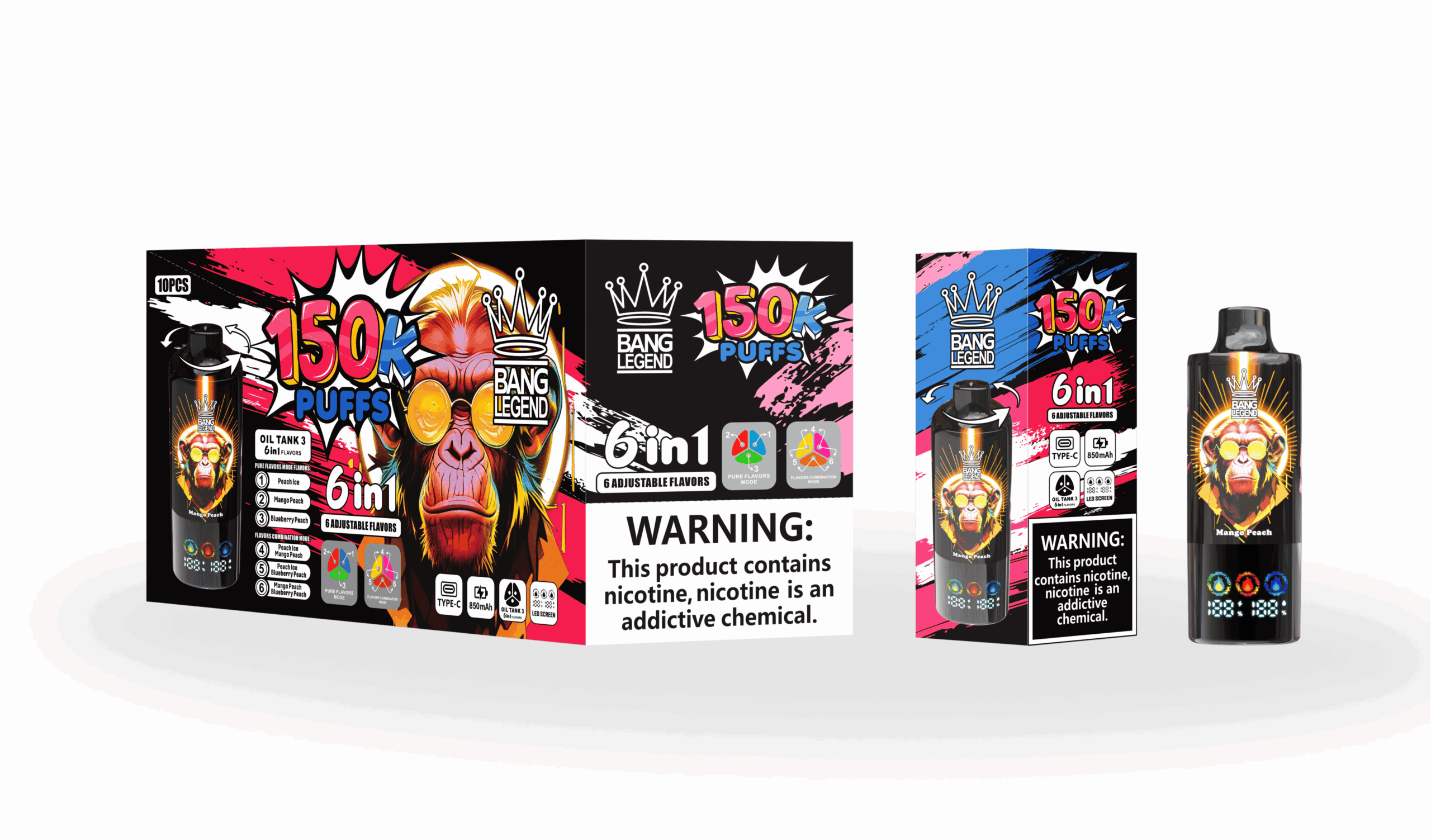 Bang Legend 150k Peach Ice/Mango Peach/Blueberry Peach