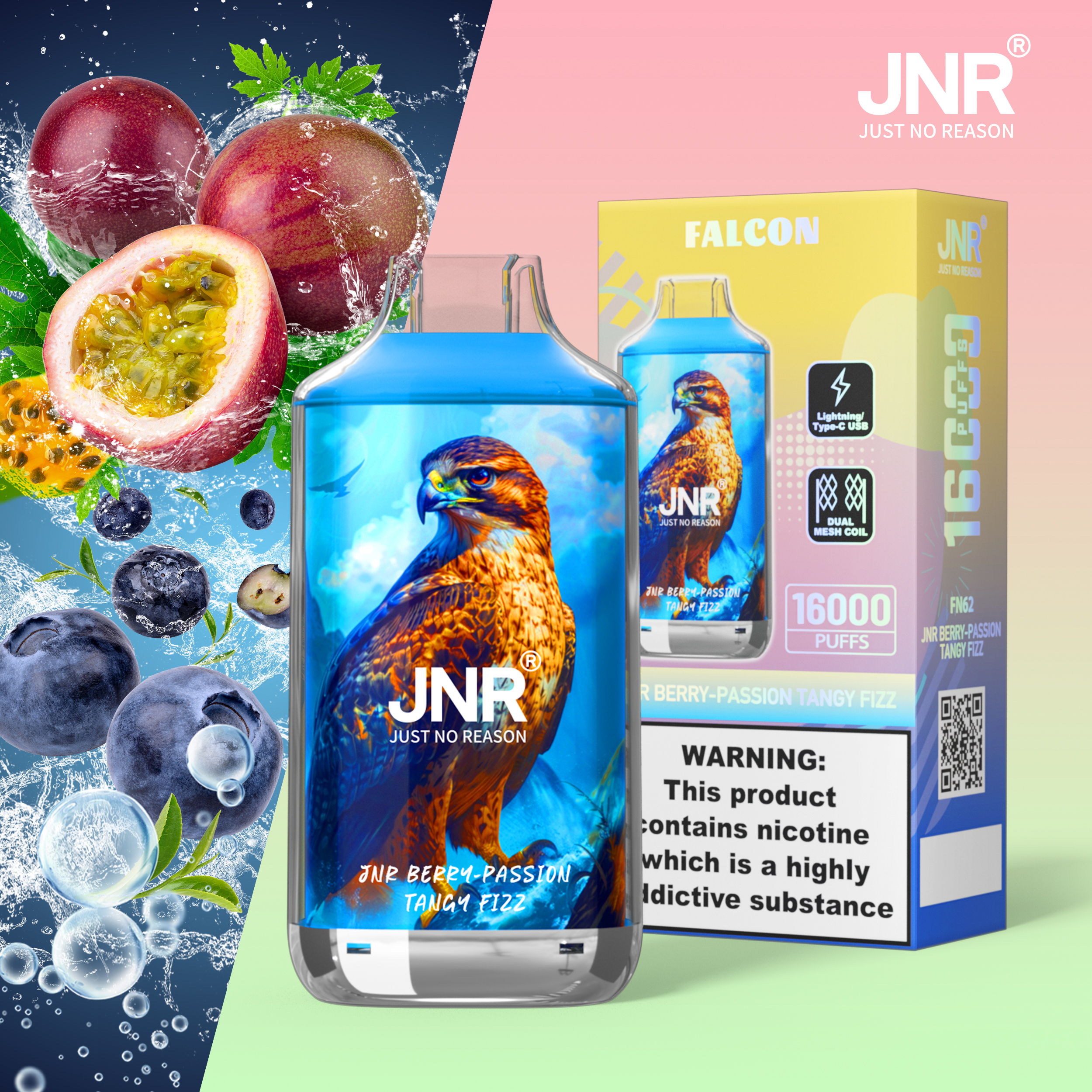 JNR Falcon 16000 Berry-Passion Tangy Fizz