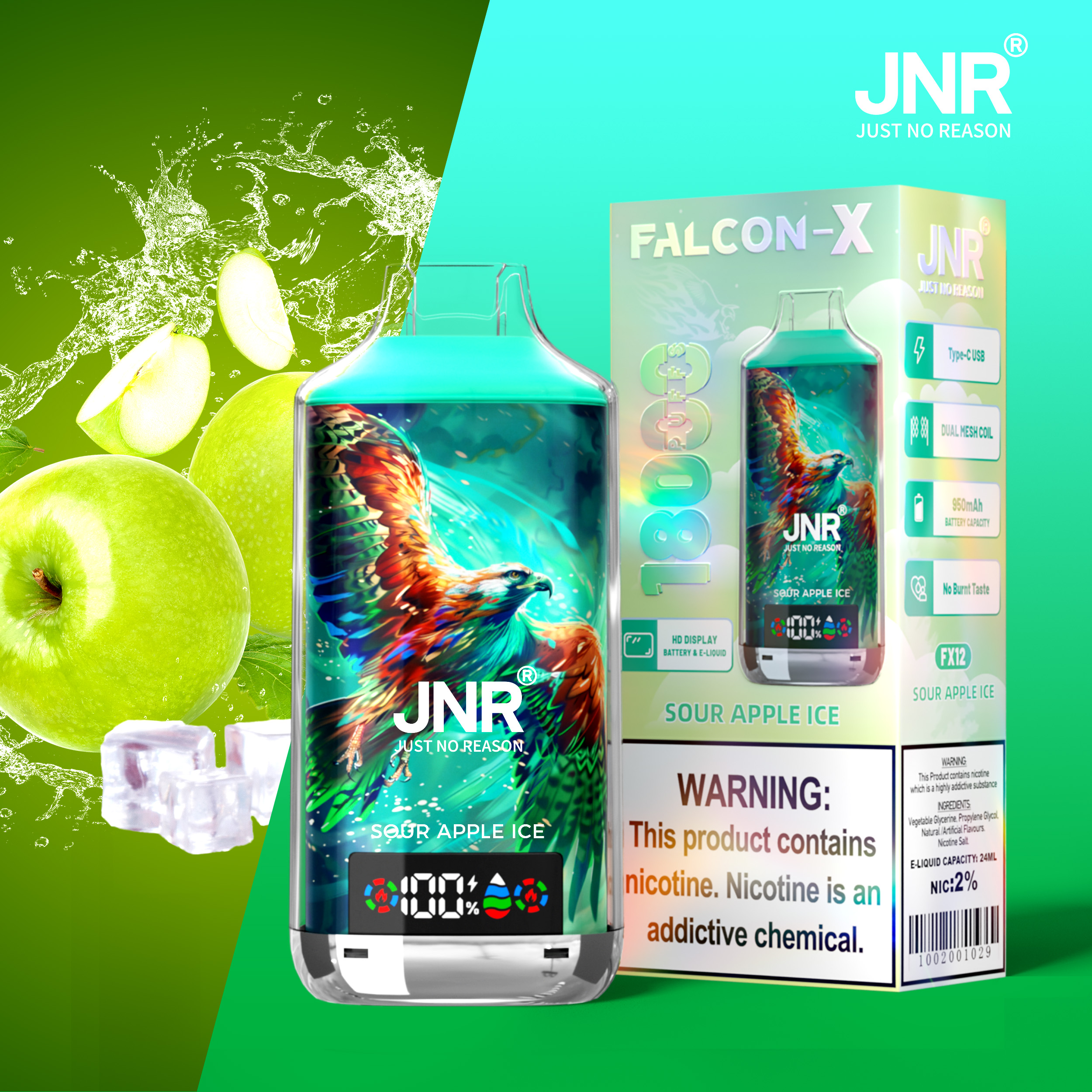 JNR Falcon X 18000 Sour Apple Ice