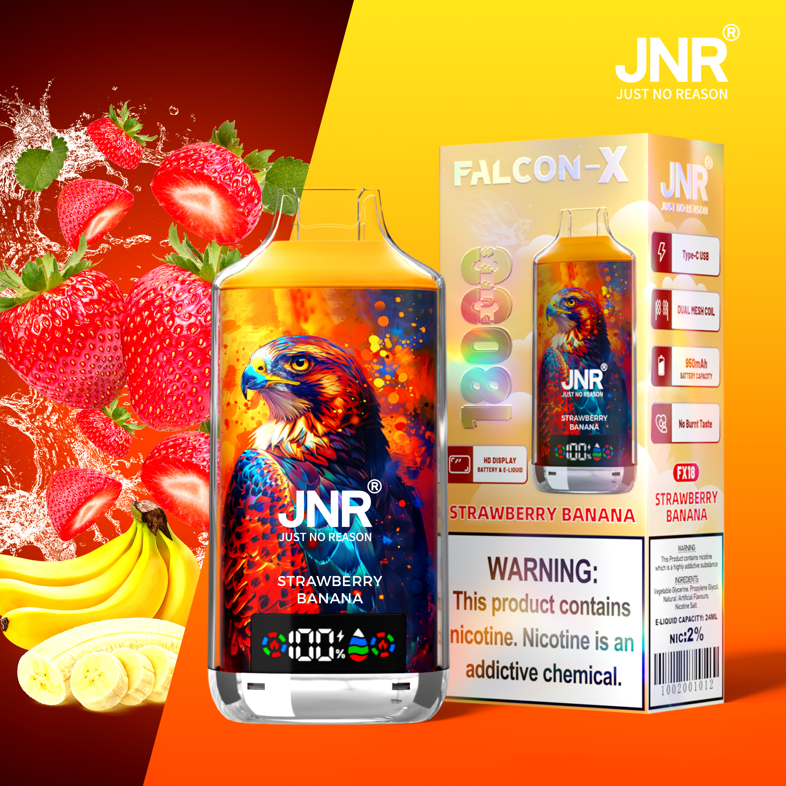 JNR Falcon X 18000 Strawberry Banana