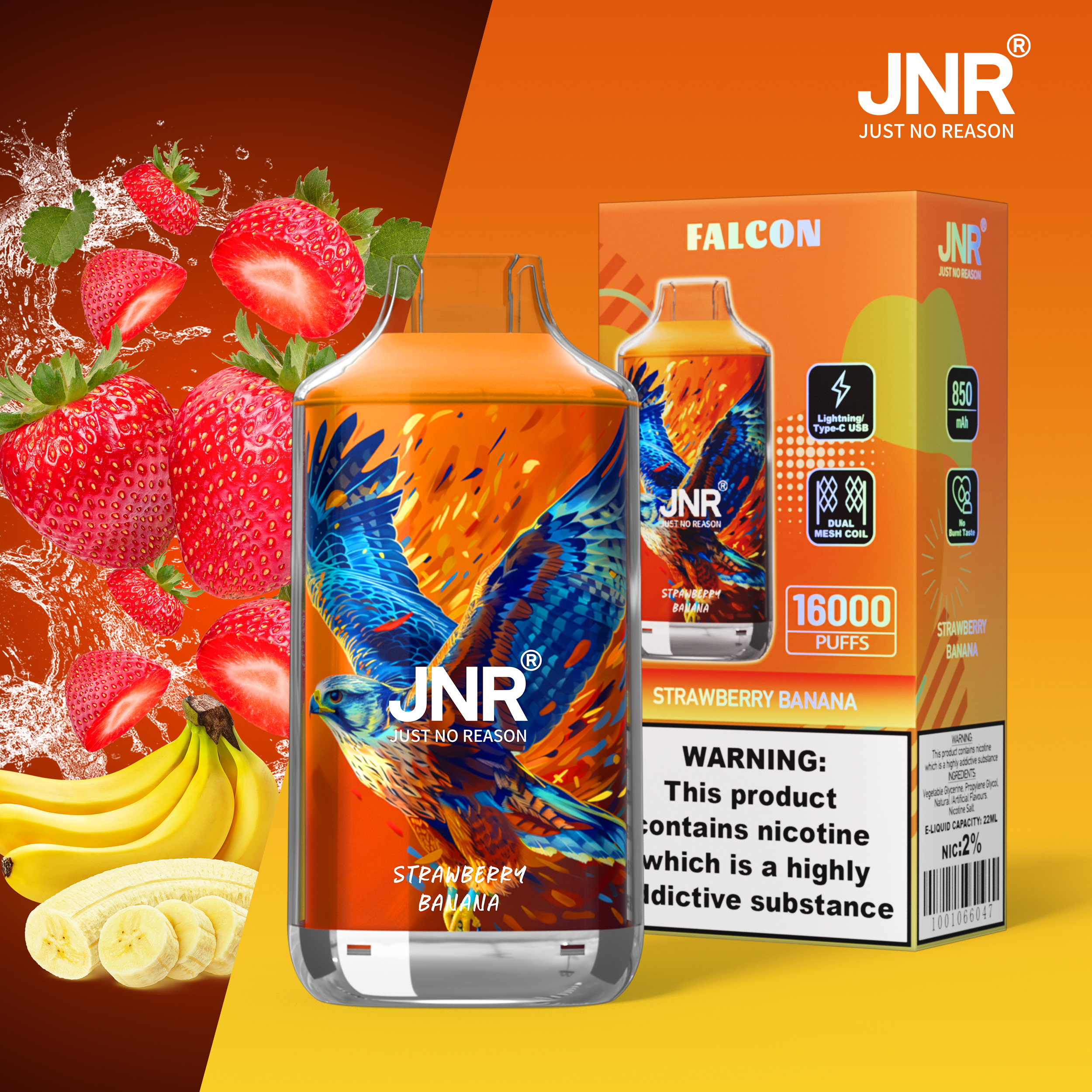 JNR Falcon 16000 Strawberry Banana