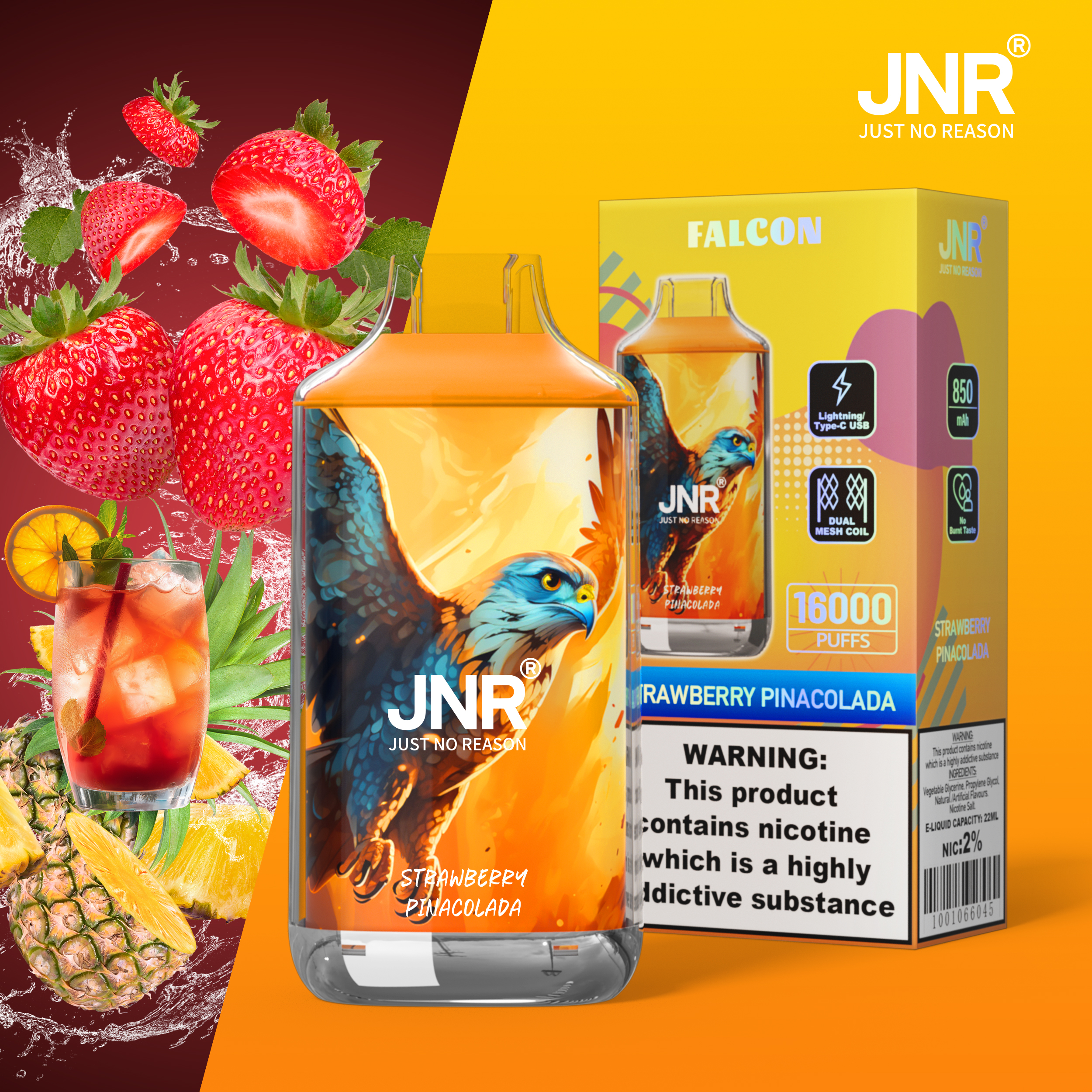 JNR Falcon 16000 Strawberry Pinacolada