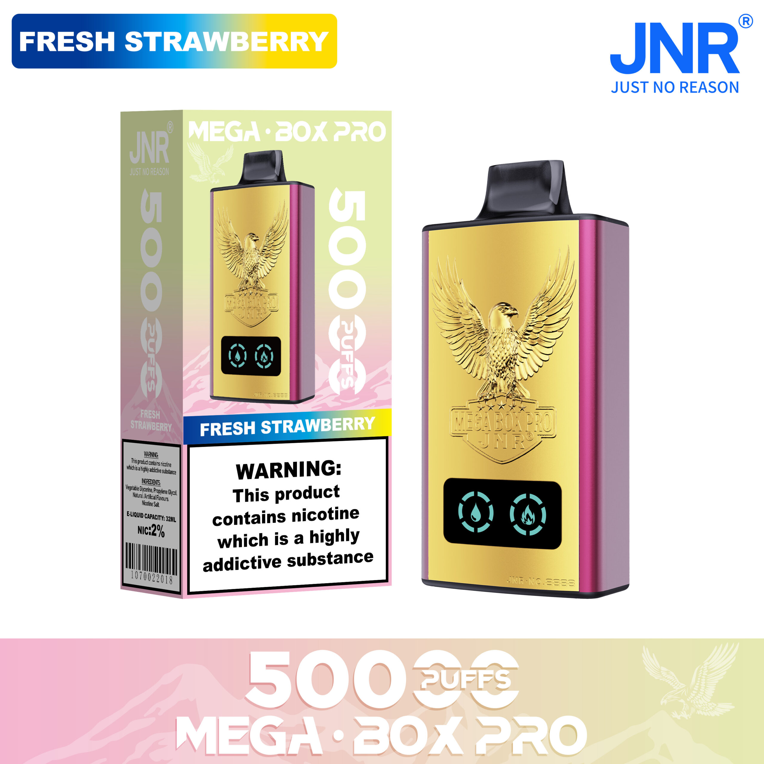 JNR Mega Box Pro 50000 Fresh Strawberry