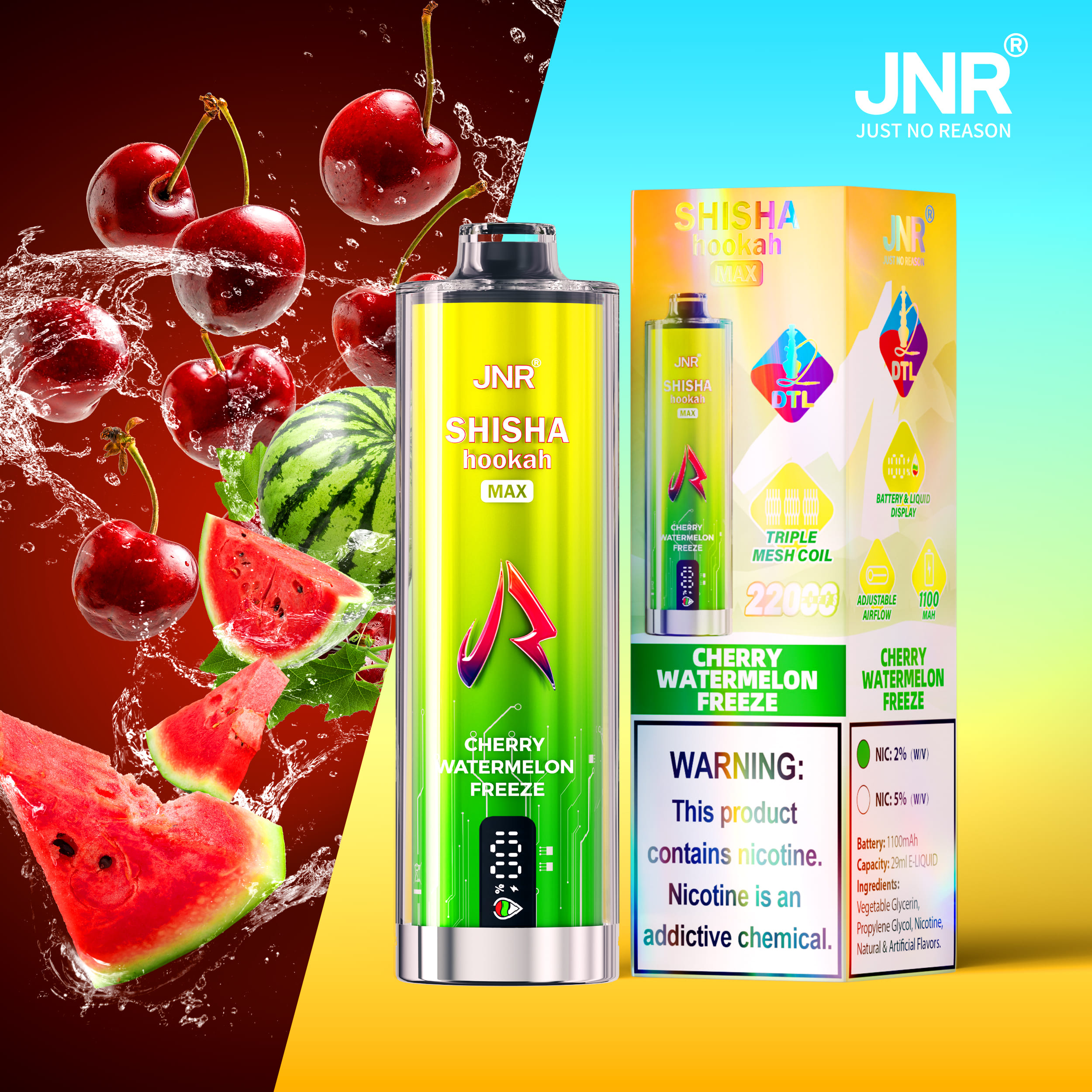 JNR Shisha Max 22000 Cherry Watermelon Freeze