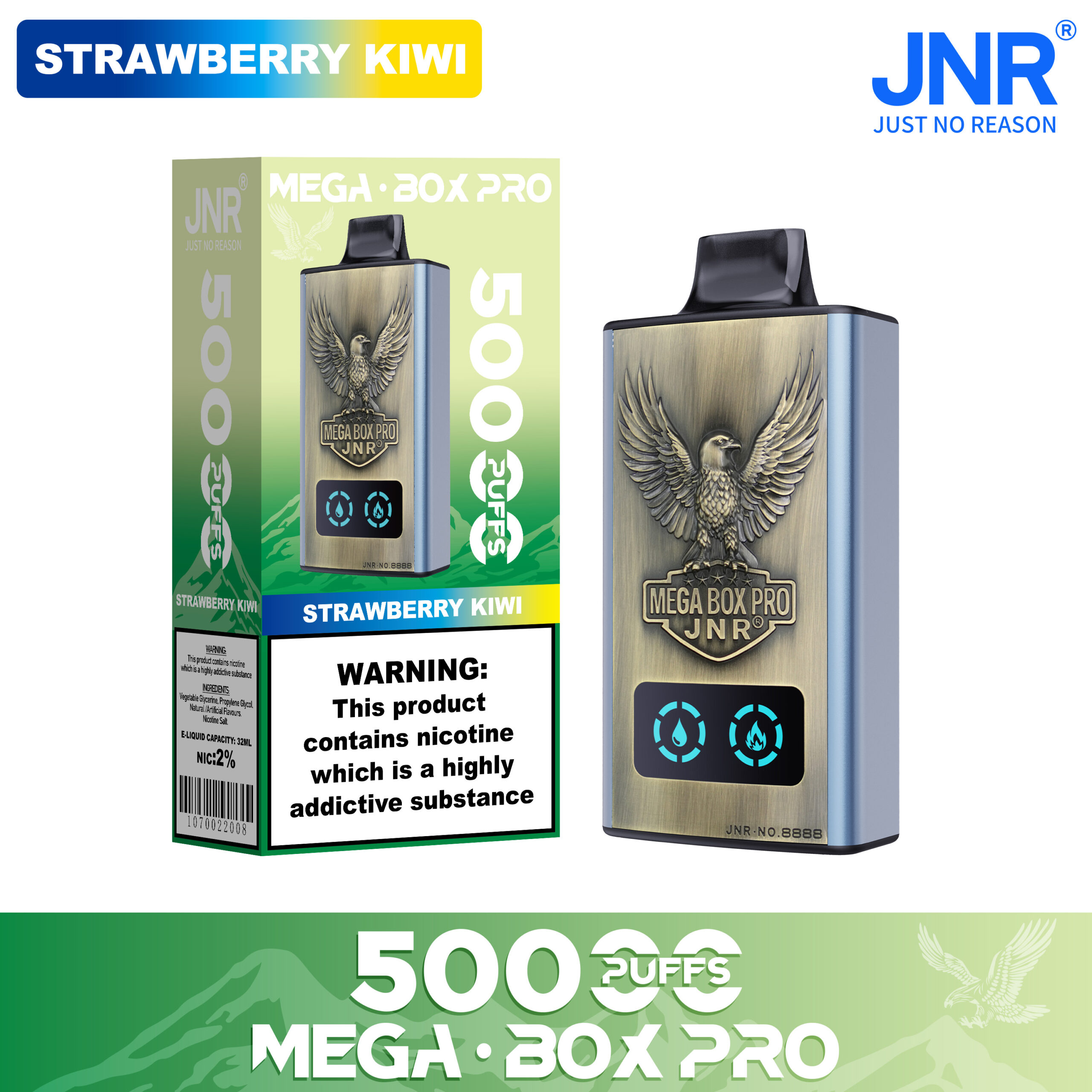 JNR Mega Box Pro 50000 Strawberry Kiwi