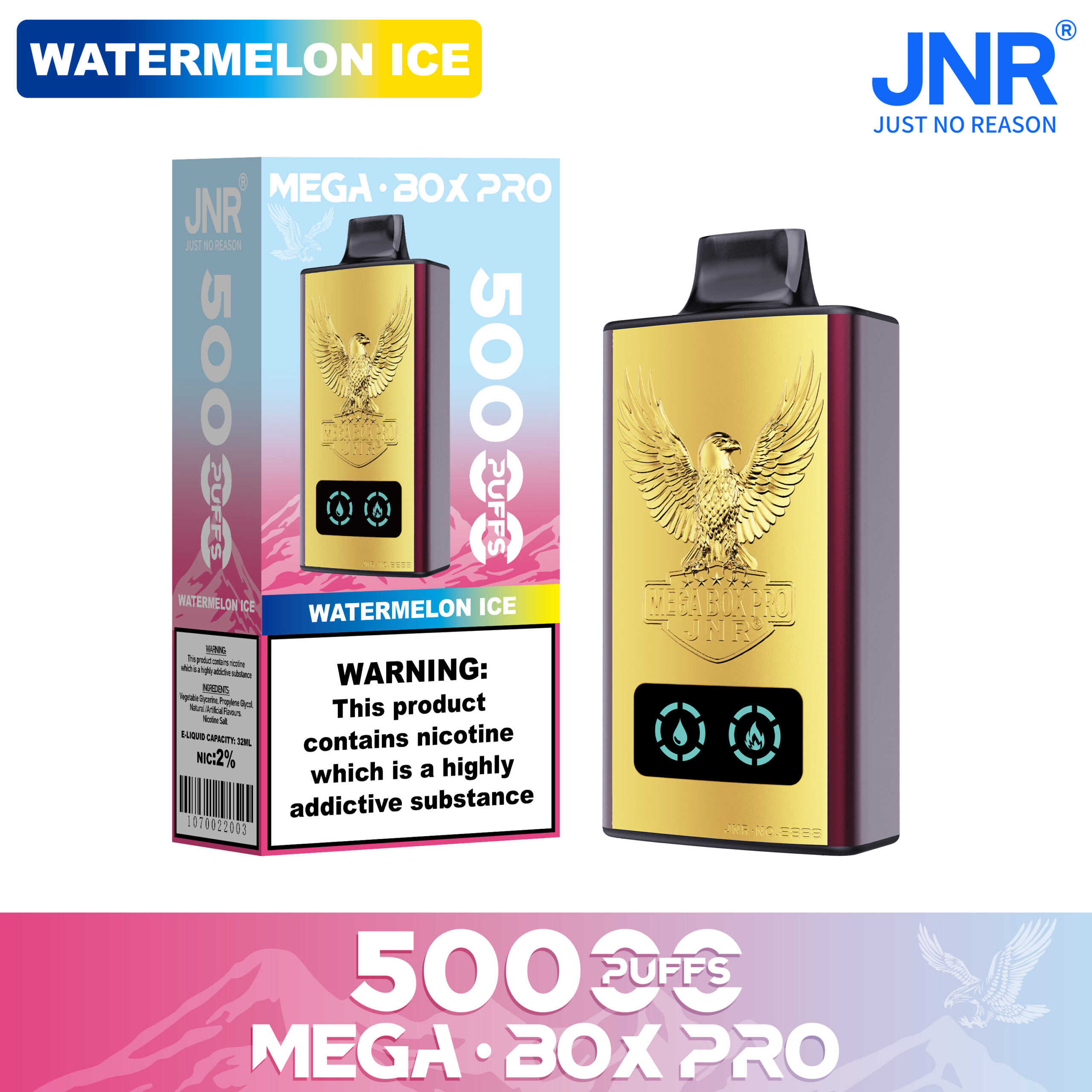 JNR Mega Box Pro 50000 Watermelon Ice